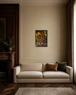 Abstract #35 shown in Classic Living Room