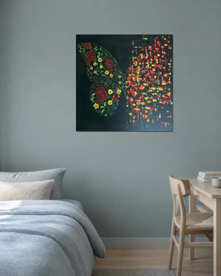 BUTTERFLY  MATRIX KHOKHLOMA shown in an interior