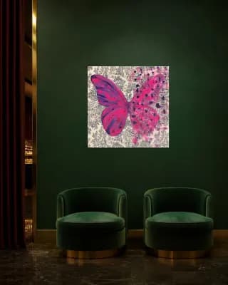 BUTTERFLY MATRIX POP ART shown in Hotel Lounge