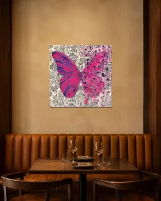 BUTTERFLY MATRIX POP ART shown in Restaurant