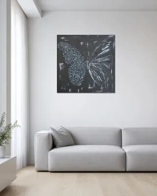 BUTTERFLY NERO shown in Minimalist Living Room