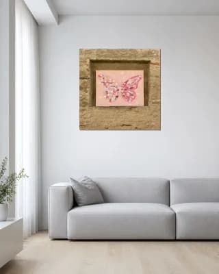 Floral Metamorphosis shown in Minimalist Living Room