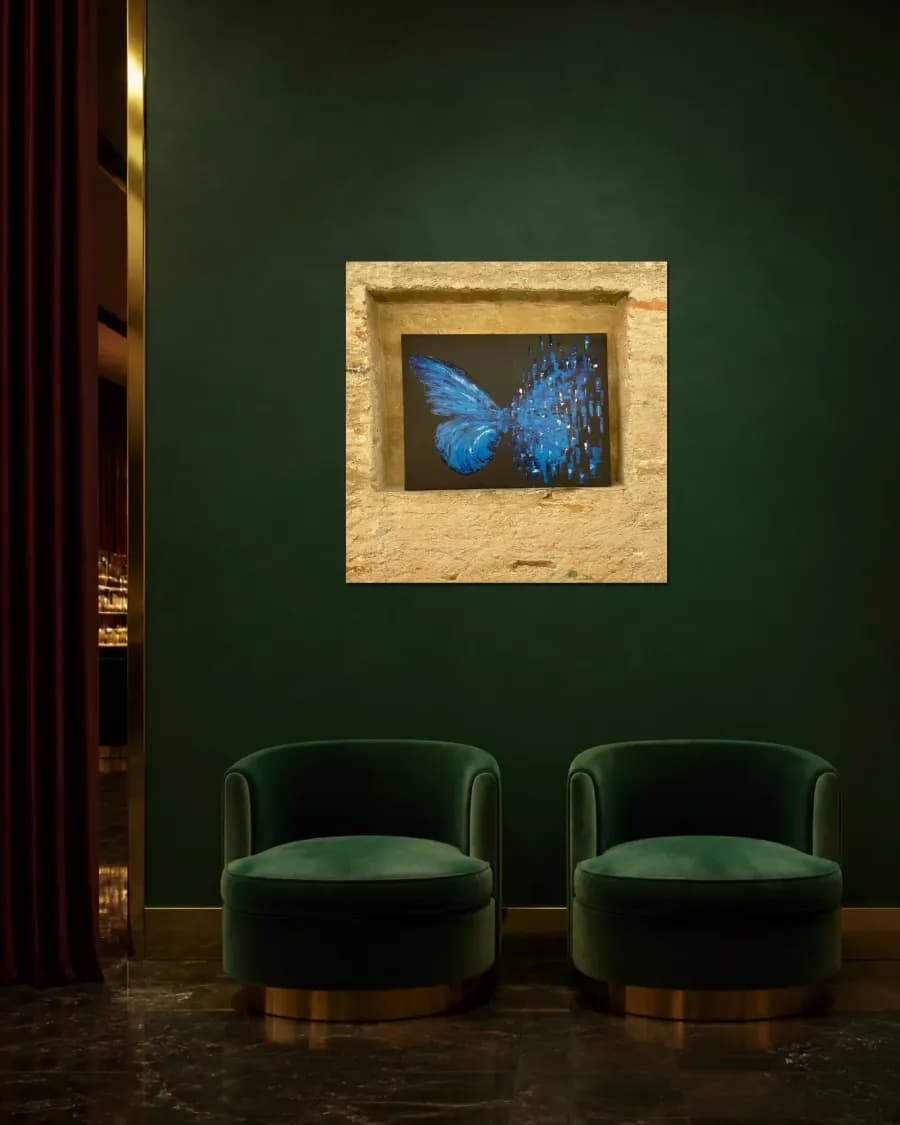 Matrix of the Night: Electric Blue shown in an interior