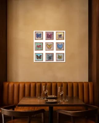 Nine Butterflies shown in Restaurant
